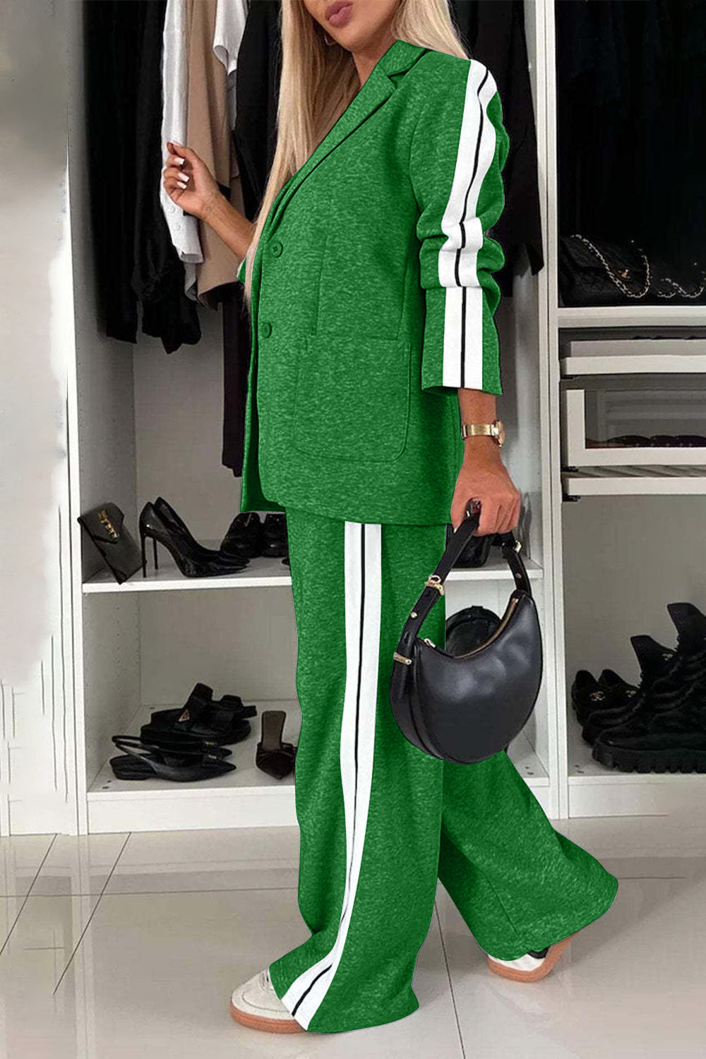 Casually Business Side Stripe Suit