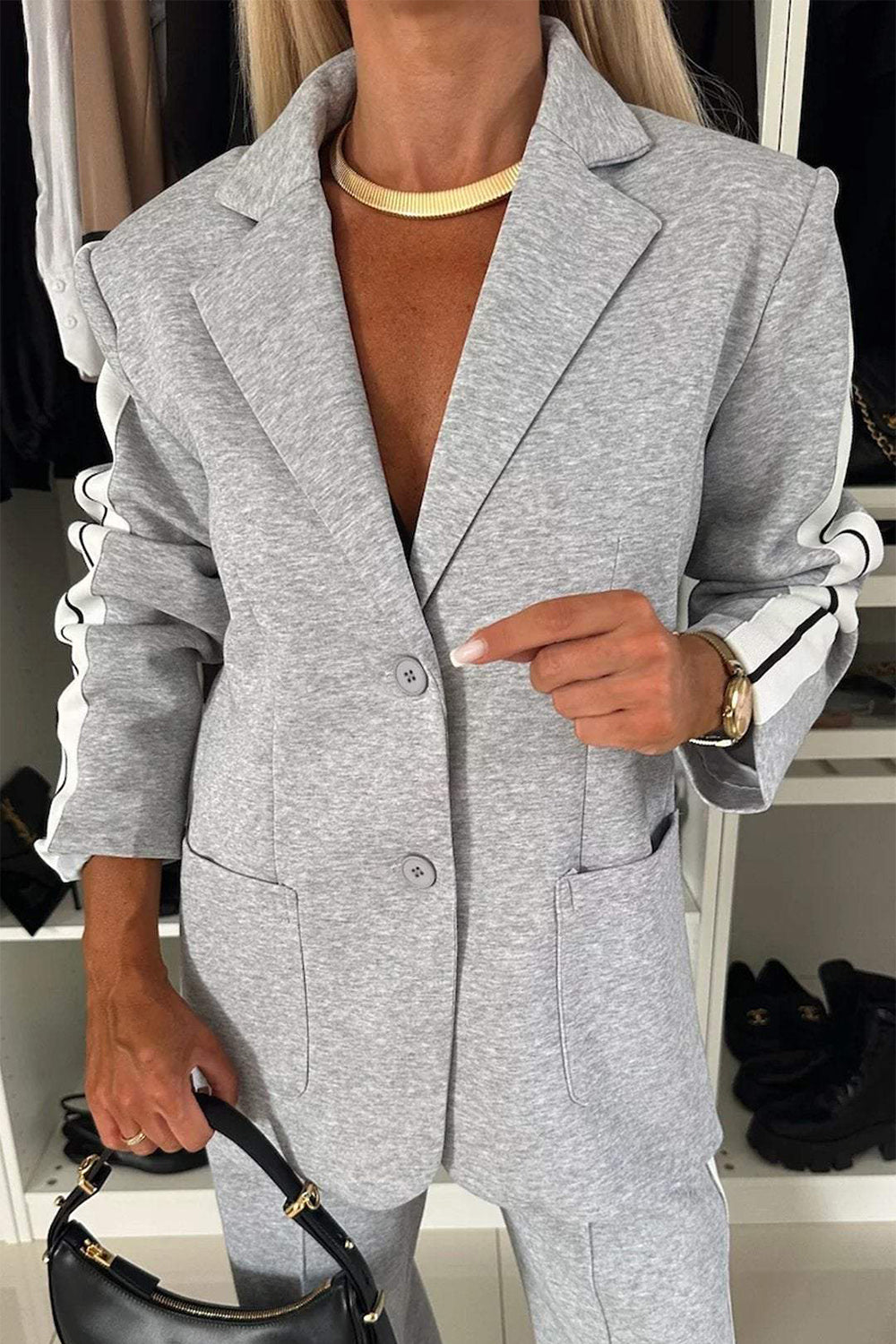 Casually Business Side Stripe Suit