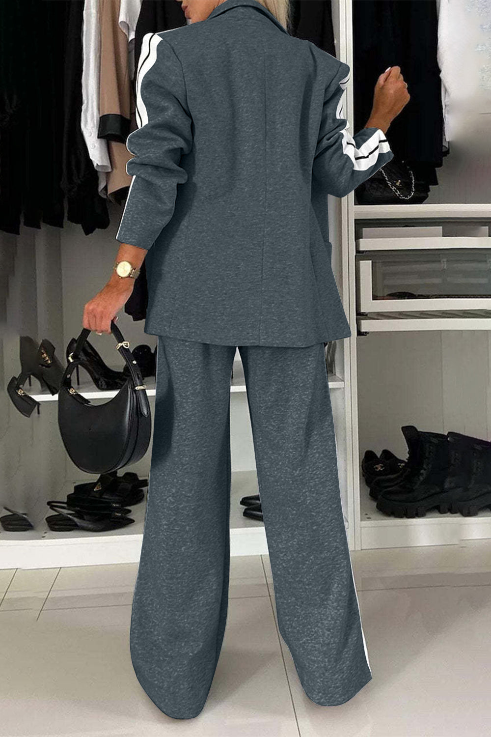 Casually Business Side Stripe Suit