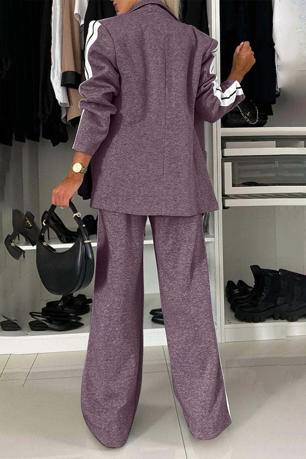 Casually Business Side Stripe Suit