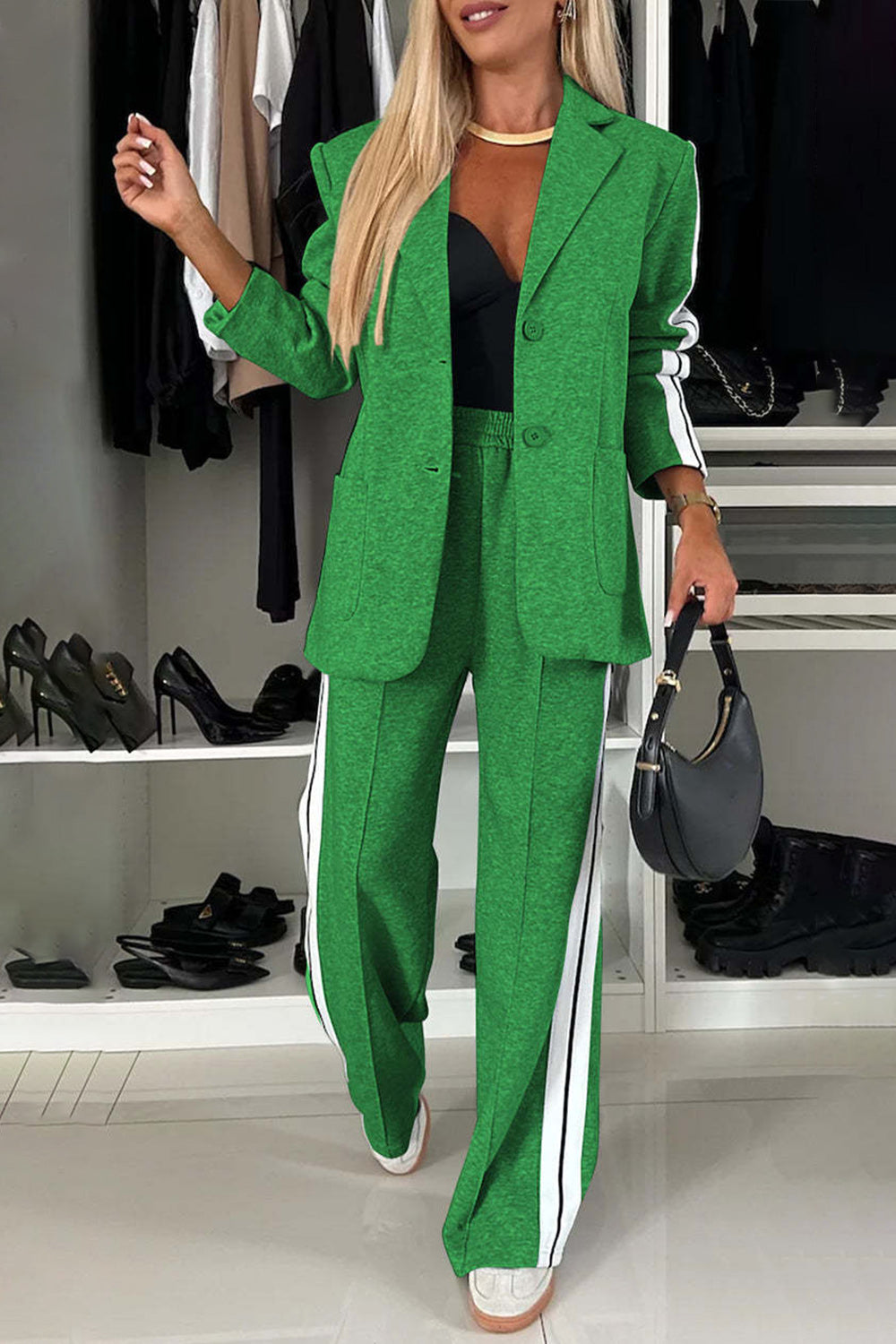Casually Business Side Stripe Suit