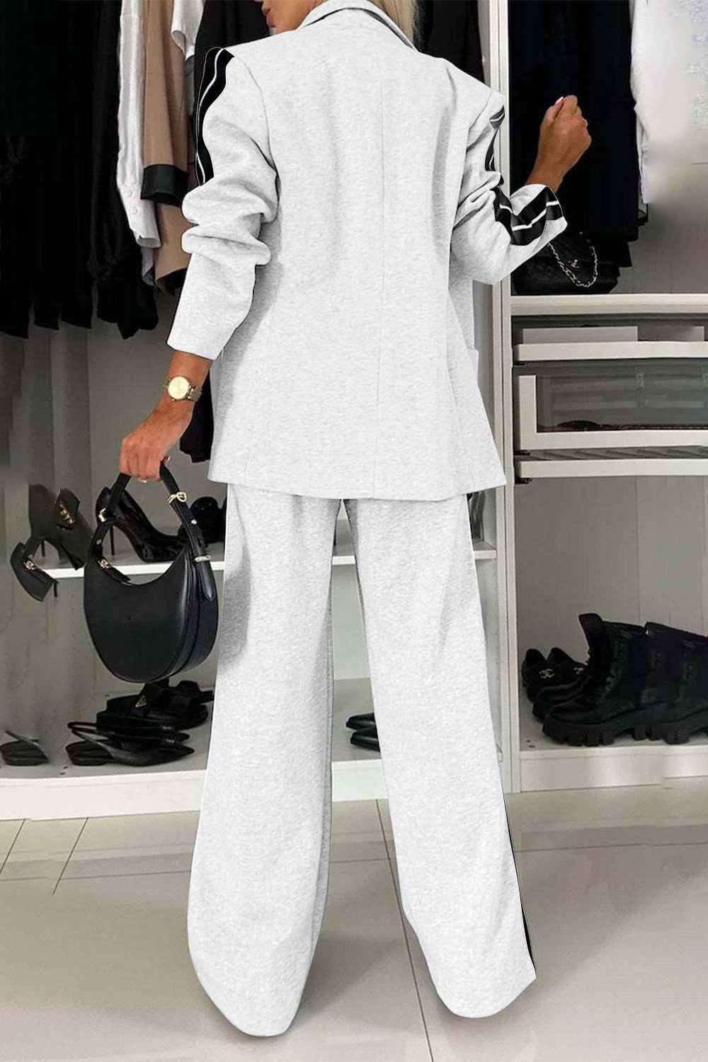 Casually Business Side Stripe Suit