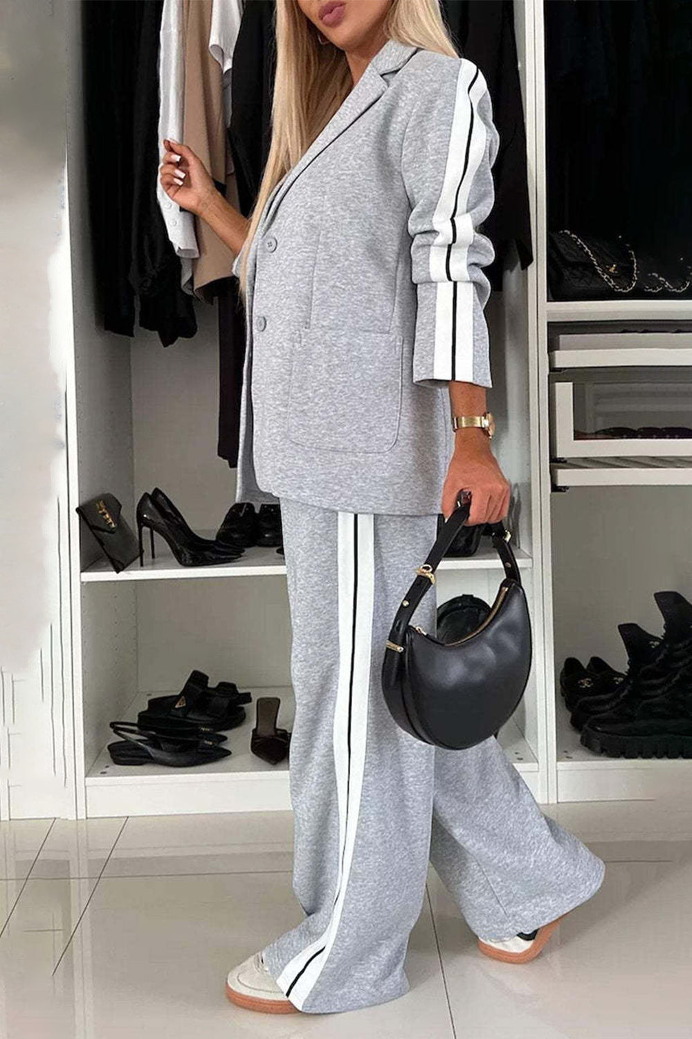 Casually Business Side Stripe Suit