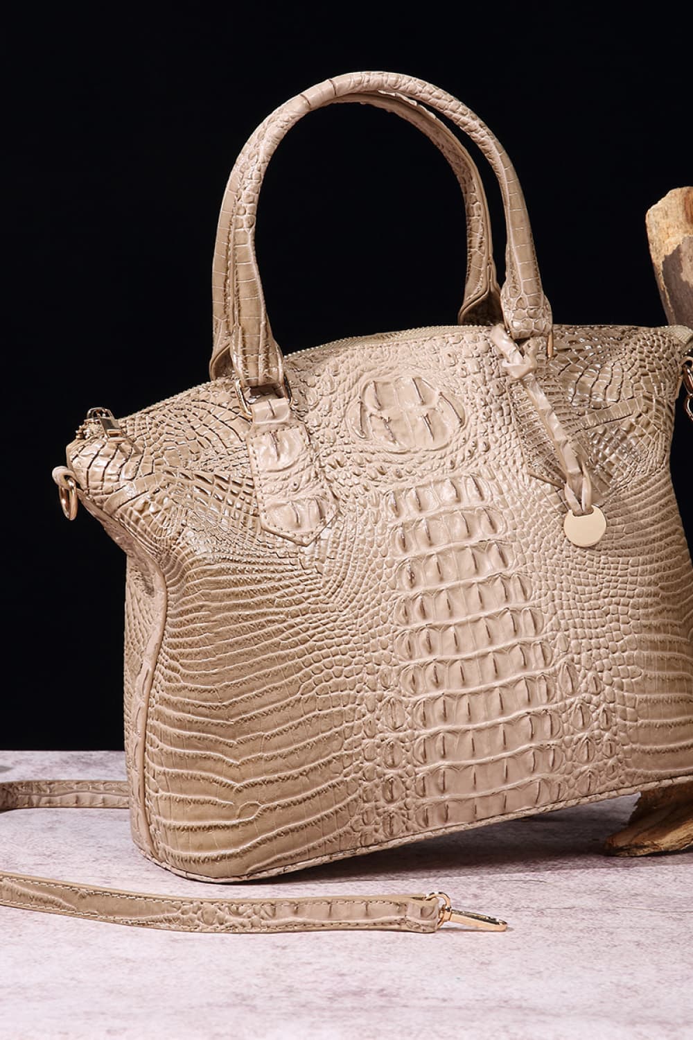Vegan Leather Croc Handbag