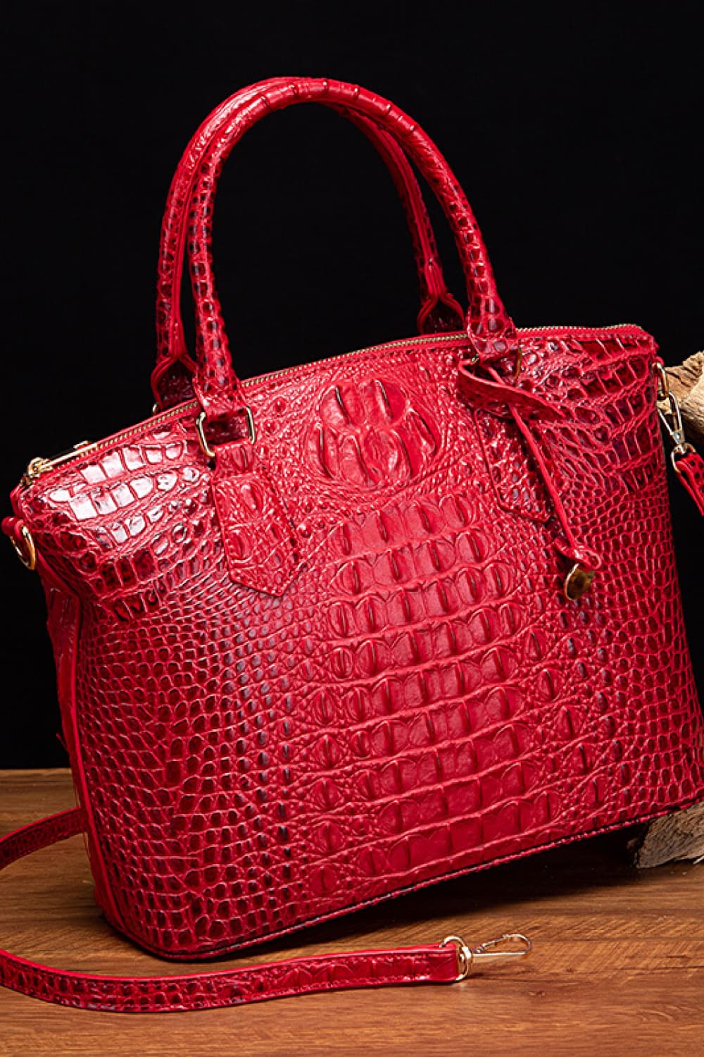 Vegan Leather Croc Handbag