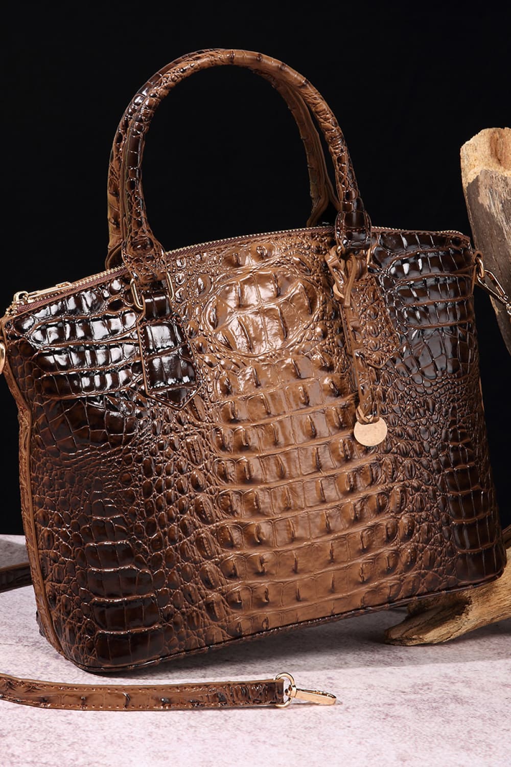 Vegan Leather Croc Handbag