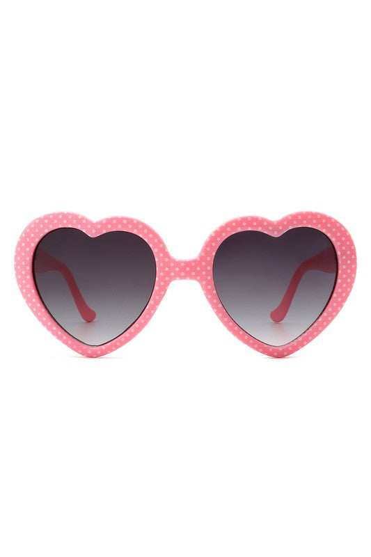 Women Mod Colorful Party Heart Shaped Sunglasses