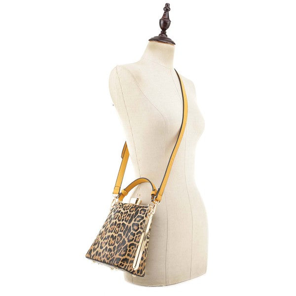 Leopard Frame Crossbody Satchel