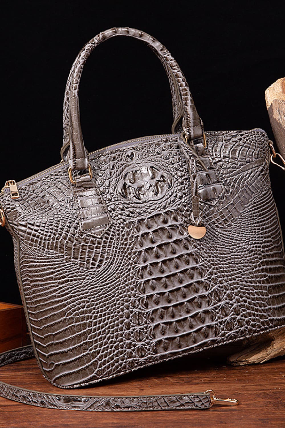 Vegan Leather Croc Handbag