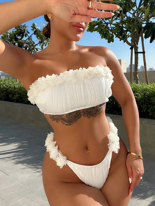 Fringed Tie Back Bikini Set