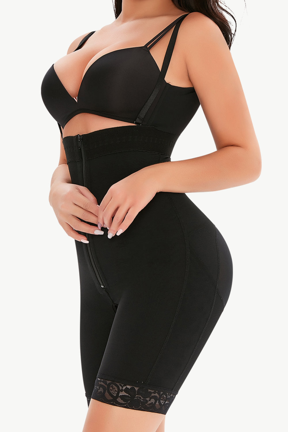 Full Size Lace Zip-Up Body Shaper