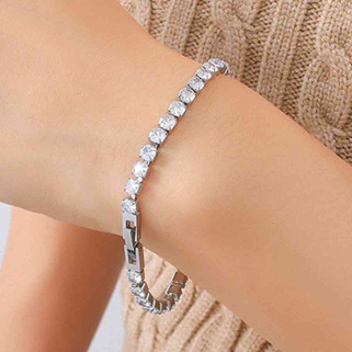 Titanium Jeweled Tennis Bracelet