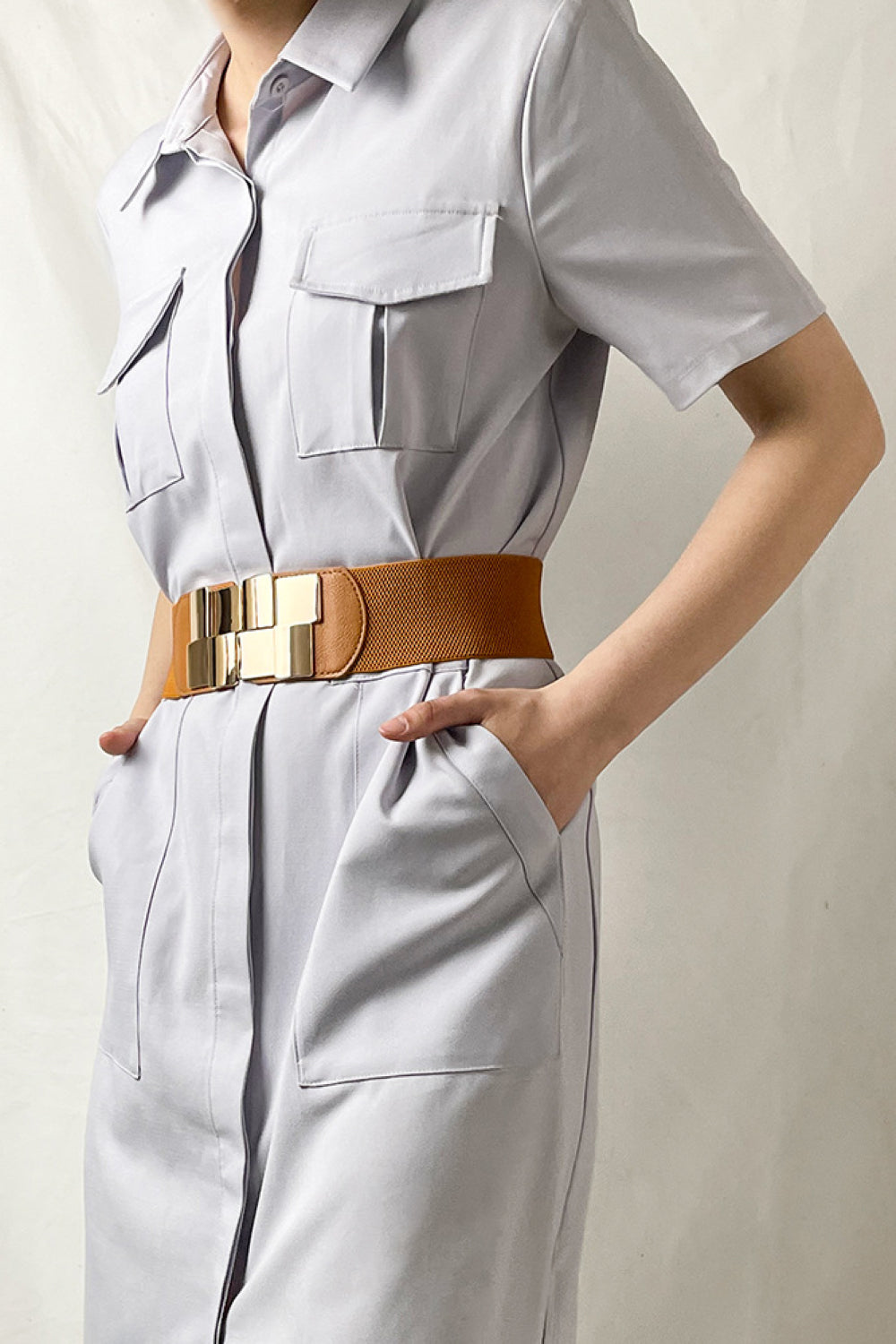 Geometric Buckle Elastic Belt