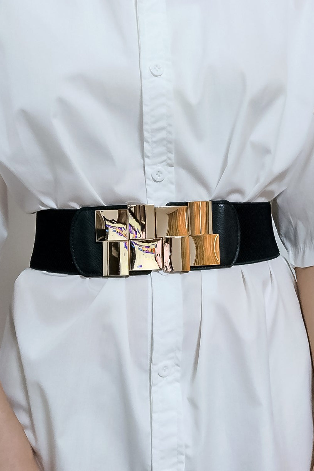 Geometric Buckle Elastic Belt